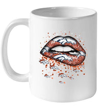 Load image into Gallery viewer, Denver Broncos heart glitter pattern lips shirt
