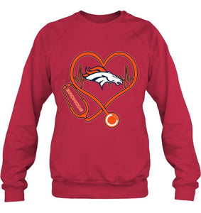 Denver Broncos nurse scope love heartbeat shirt