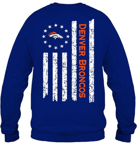 Denver Broncos star american flag on back shirt