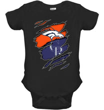 Load image into Gallery viewer, Denver Broncos and Colorado Rockies layer under ripped shirt
