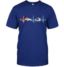 Load image into Gallery viewer, Denver Broncos Colorado Avalanche heartbeat shirt
