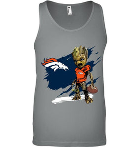 Denver Broncos angry baby groot ripped shirt