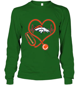 Denver Broncos nurse scope love heartbeat shirt