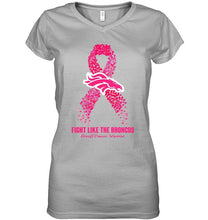 Load image into Gallery viewer, Denver Broncos fight like the Broncos br east cancer warrior shirt
