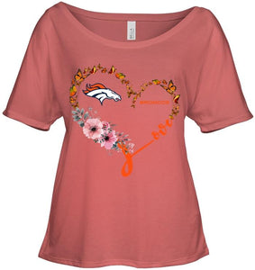 Denver Broncos butterfly heart shirt