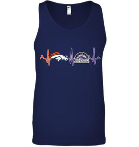 Denver Broncos Colorado Rockies heartbeat shirt