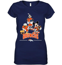Load image into Gallery viewer, Denver Broncos mickey donald goofy fan shirt
