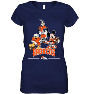 Denver Broncos mickey donald goofy fan shirt