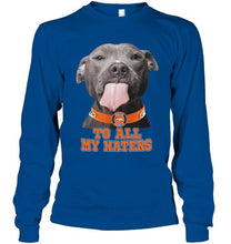 Load image into Gallery viewer, Denver Broncos to all my haters pitbull shirt
