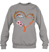 Load image into Gallery viewer, Denver Broncos butterfly heart shirt
