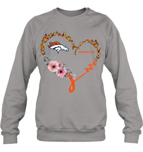 Denver Broncos butterfly heart shirt