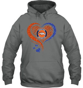 Denver Broncos heart glittering shirt