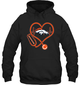 Denver Broncos nurse scope love heartbeat shirt