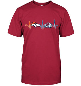 Denver Broncos Colorado Avalanche heartbeat shirt
