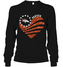 Load image into Gallery viewer, Denver Broncos glitter heart shirt
