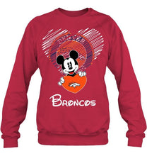 Load image into Gallery viewer, Mickey loves Denver Broncos fan hoodie
