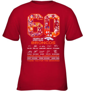 60 years of denver broncos signed shirt