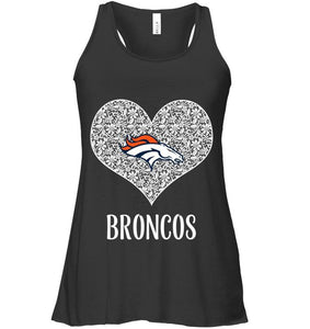 Denver Broncos heart floral pattern shirt