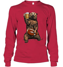 Load image into Gallery viewer, Denver Broncos Beer drinking bear shirt
