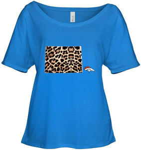 Denver Broncos panther pattern state map shirt