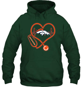 Denver Broncos nurse scope love heartbeat shirt