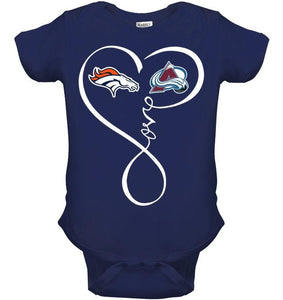 Denver Broncos Colorado Avalanche love heart shirt