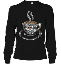 Load image into Gallery viewer, Denver Broncos coffee cup diamond glitter shirt
