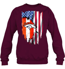 Load image into Gallery viewer, Denver Broncos flag ripped american flag shirt
