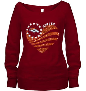 Denver Broncos glitter heart shirt