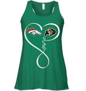 Denver Broncos Colorado Buffaloes love heart shirt