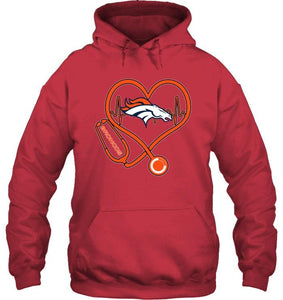 Denver Broncos nurse scope love heartbeat shirt
