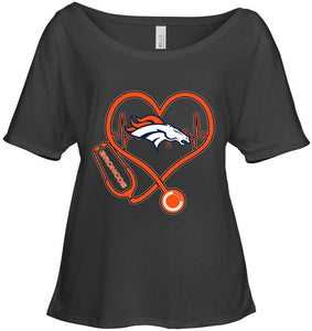 Denver Broncos nurse scope love heartbeat shirt