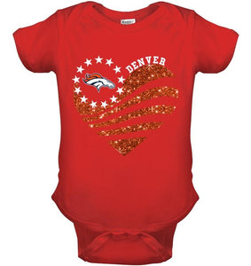 Denver Broncos glitter heart shirt