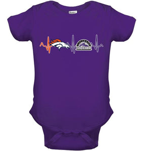 Denver Broncos Colorado Rockies heartbeat shirt