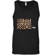 Load image into Gallery viewer, Denver Broncos panther pattern state map shirt
