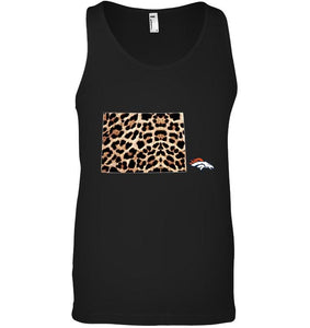 Denver Broncos panther pattern state map shirt