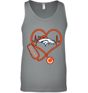 Denver Broncos nurse scope love heartbeat shirt