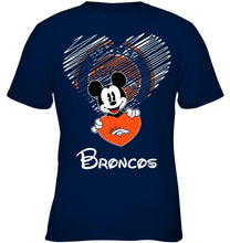 Load image into Gallery viewer, Mickey loves Denver Broncos fan shirt

