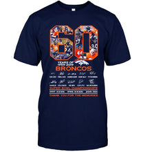 Load image into Gallery viewer, 60 years of denver broncos signed shirt
