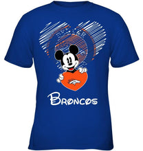 Load image into Gallery viewer, Mickey loves Denver Broncos fan shirt
