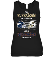 Load image into Gallery viewer, I'm Colorado Buffaloes on Saturdays and Denver Broncos on Sundays shirt
