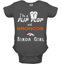 Load image into Gallery viewer, I'm a flip flop and Denver Broncos kinda girl shirt
