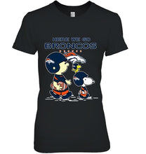 Load image into Gallery viewer, Here we go Denver Broncos snoopy shirt
