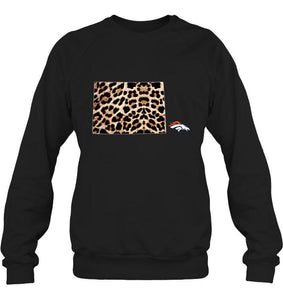Denver Broncos panther pattern state map shirt