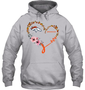 Denver Broncos butterfly heart shirt