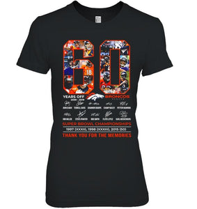 60 years of Denver Broncos thank you for the memories shirt