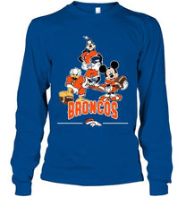 Load image into Gallery viewer, Denver Broncos mickey donald goofy fan shirt

