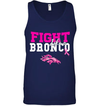 Load image into Gallery viewer, Fight like a Bronco Denver Broncos br east cancer support fan shirt
