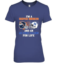 Load image into Gallery viewer, i'm a Denver Bronco and an Air Force Falcon for life shirt
