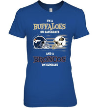 Load image into Gallery viewer, I'm Colorado Buffaloes on Saturdays and Denver Broncos on Sundays shirt
